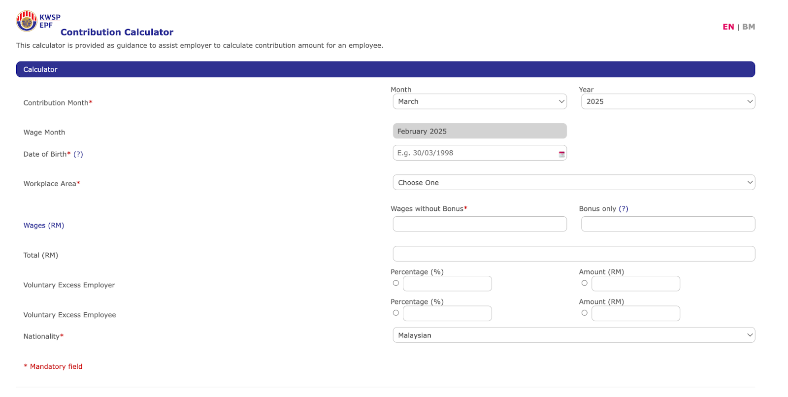 epf kwsp calculator